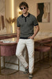 Black Jacquard Textured Regular Fit Exclusive Polo T-Shirt