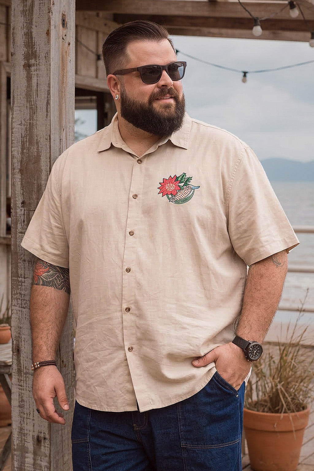 Organics Swanwhite Plus Size Printed Exclusive Shirt