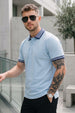 Atomizer Stripped Collar Regular Fit Exclusive Pique Lycra Polo T-Shirt