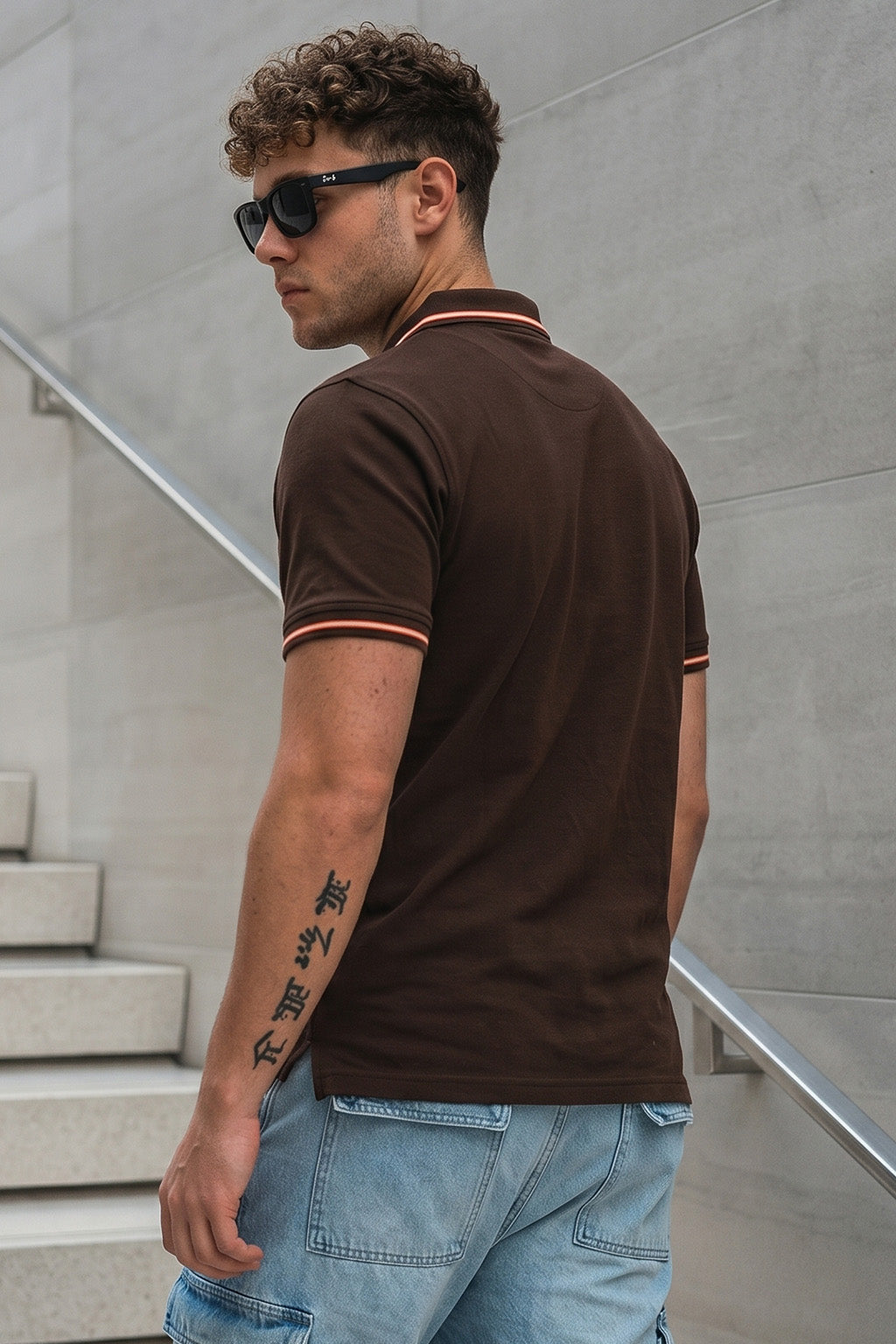 Chocolate Swanwhite Colorblock Regular Fit Exclusive Pique Lycra Polo ...