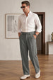 Grey Tailored High-Waist Adjustable Weist Korean Pant