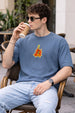 Guitar Olive Moss Oversized Textured T-shirt