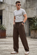 Brown Minimalist Loopknit Loose Fit Streetwear Jogger