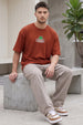 Stoner Things Red Oversized Textured T-shirt