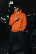 Orange Plain Oversized Fit Hoodie