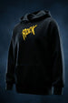 Rock The Earth Black Oversized Puff Printed Exclusive Hoodie