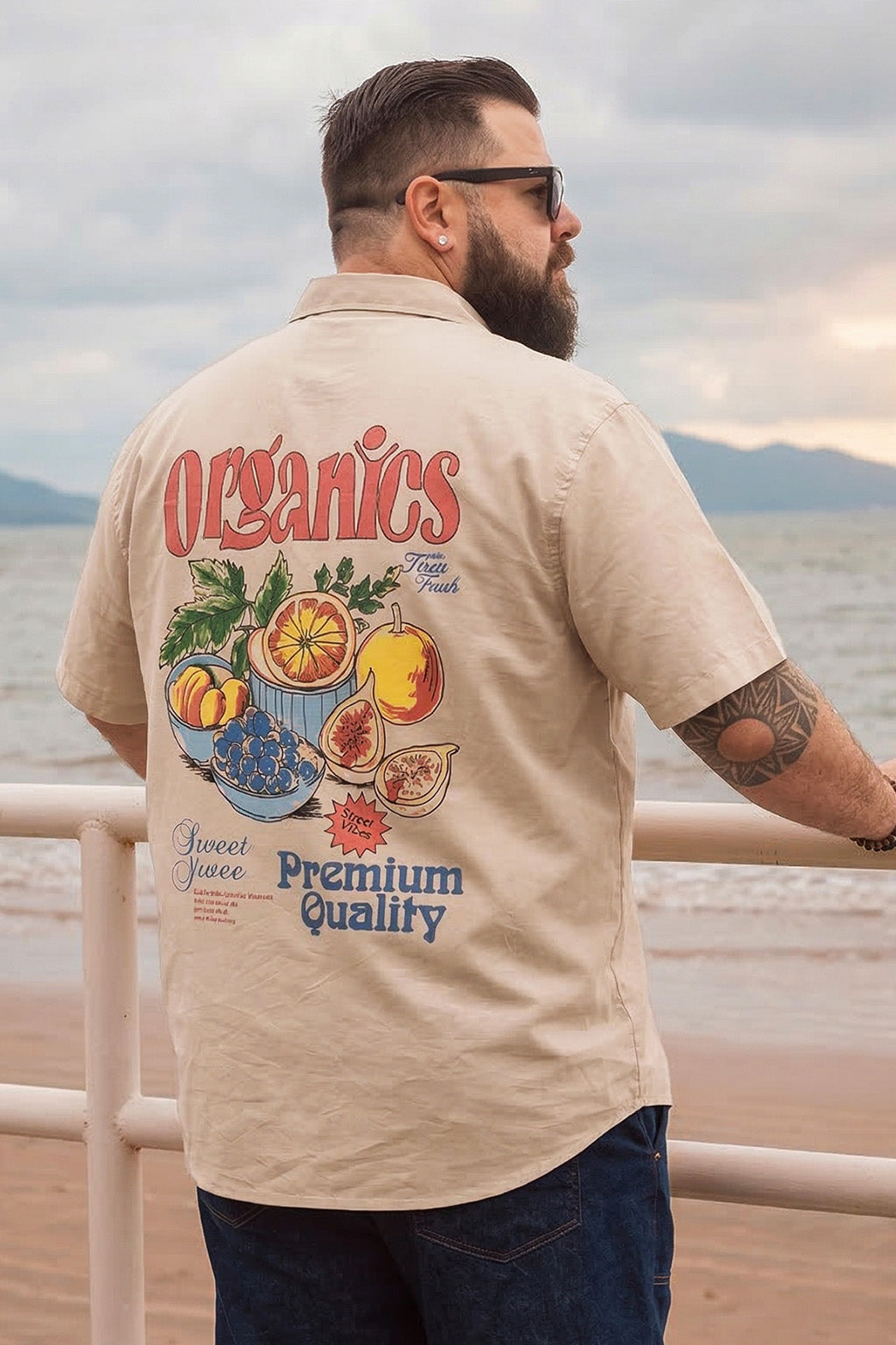 Organics Swanwhite Plus Size Printed Exclusive Shirt