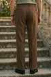 Brown Tailored High-Waist Formal Wide-Leg Korean Pant
