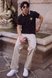 Black Bedge Regular Fit Exclusive Pique Lycra Polo T-Shirt