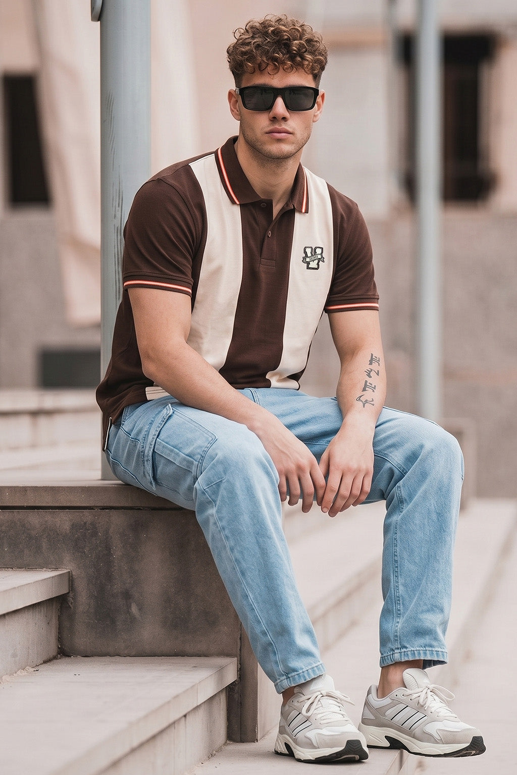 Chocolate Swanwhite Colorblock Regular Fit Exclusive Pique Lycra Polo ...