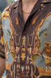 Ancient History Brown All Over Print Oversized Exclusive Shirt