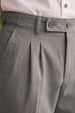 Grey Tailored High-Waist Adjustable Weist Korean Pant