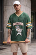 Grizzlies Green Varsity Collar Oversized T-Shirt