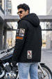 Black Multi-Patch Functional Pocket Hooded Jacket