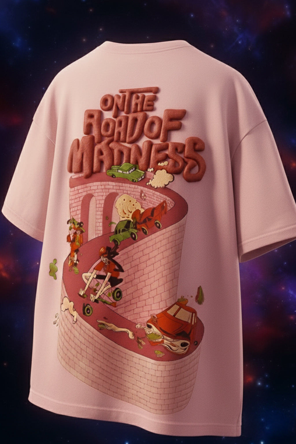 Madness Rose Water Oversized Puff Printed Exclusive T-shirt