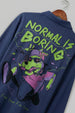 Normal Is Boring Navy Oversized Full Sleeve Exclusive Polo T-shirt