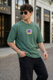 Warning Green Oversized Textured Exclusive T-shirt