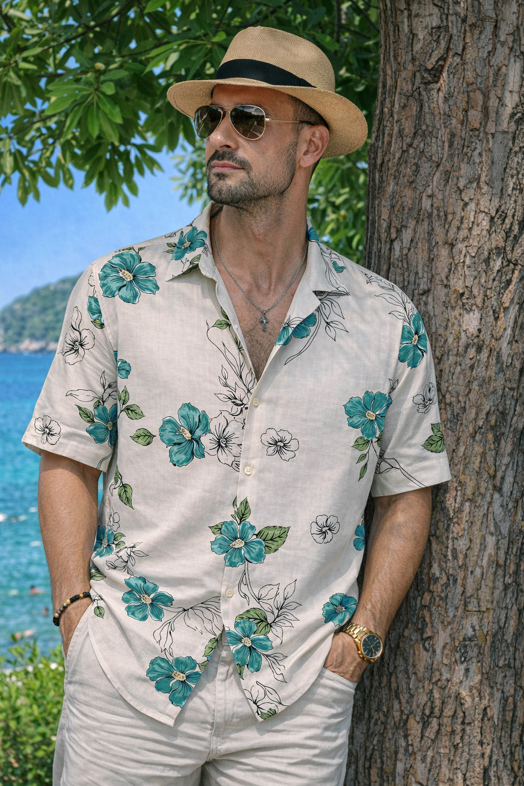 Seafoam Floral Swanwhite All Over Print Oversized Exclusive Shirt