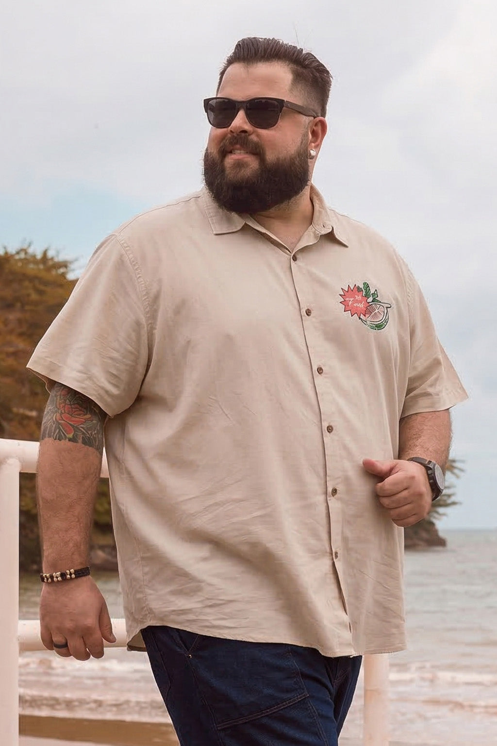 Organics Swanwhite Plus Size Printed Exclusive Shirt