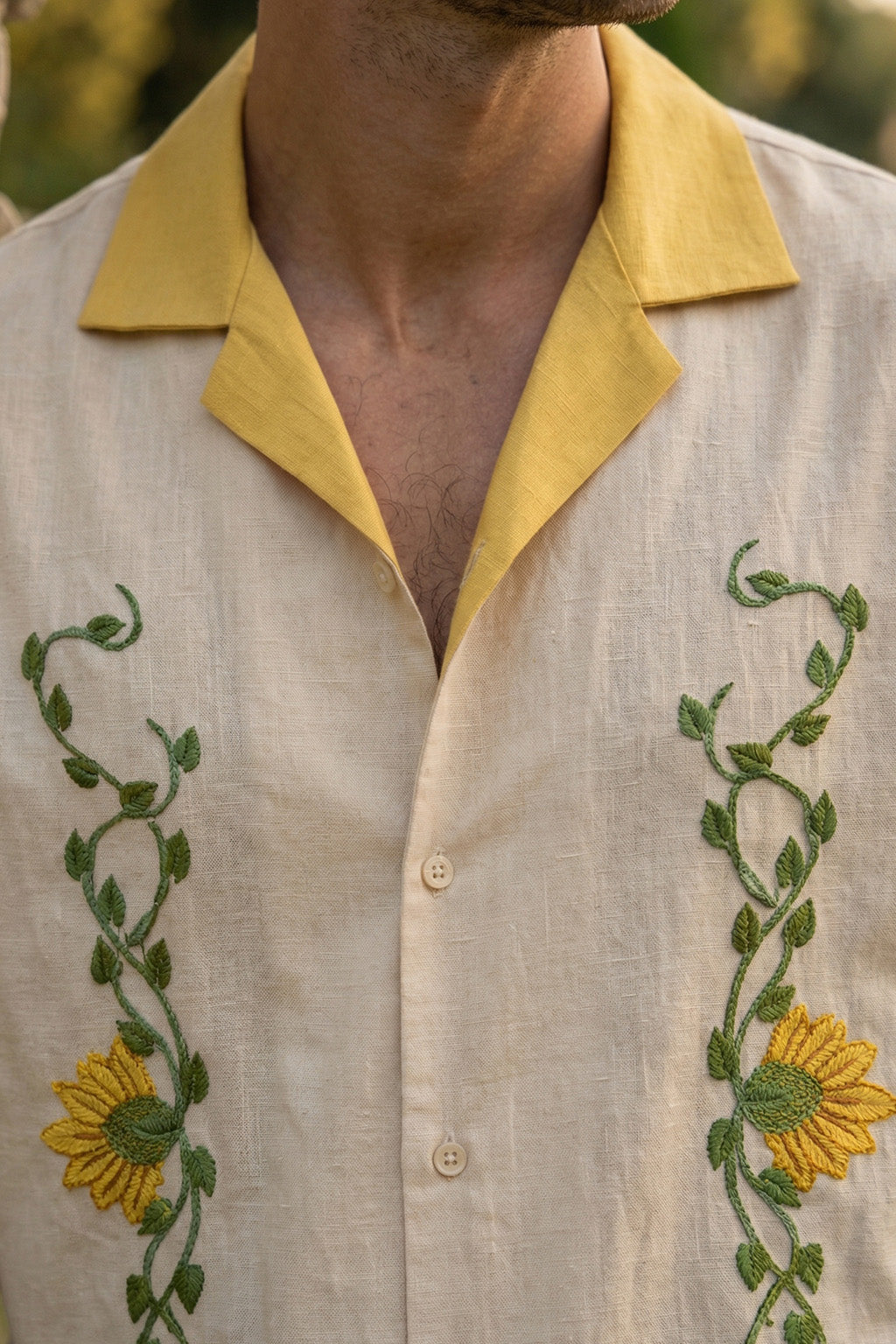Sun Flower Swanwhite Oversized Embroidered Exclusive Shirt