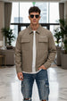 Khaki 4-Pocket Regular Fit Nylon Exclusive Shacket
