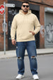 Beige Plain Plus Size Hoodie