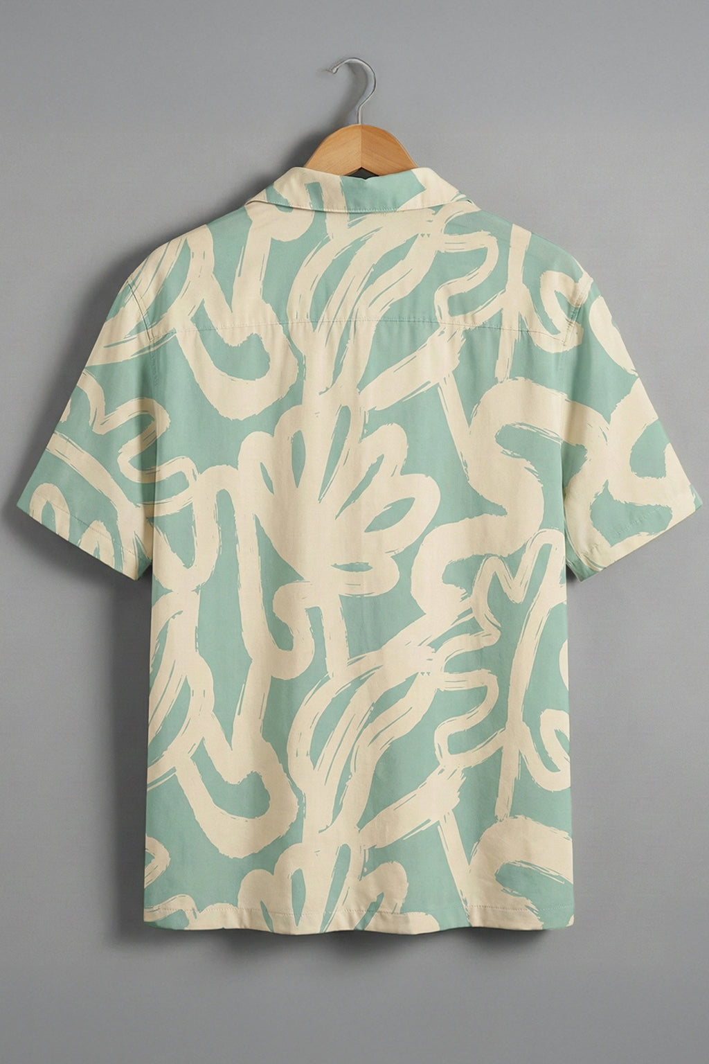 Coastal Canvas Beige All Over Print Oversized Exclusive Shirt