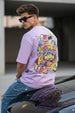 Doodle Lilac Oversized Back Graphic Printed T-shirt