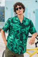 Abstract Green All Over Print Oversized Exclusive Shirt