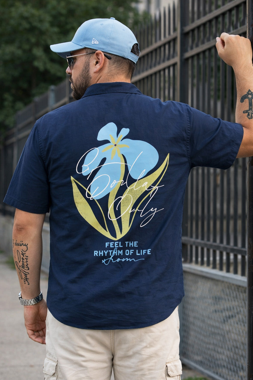 Feel The Rhythm Navy Plus Size Printed Exclusive Shirt