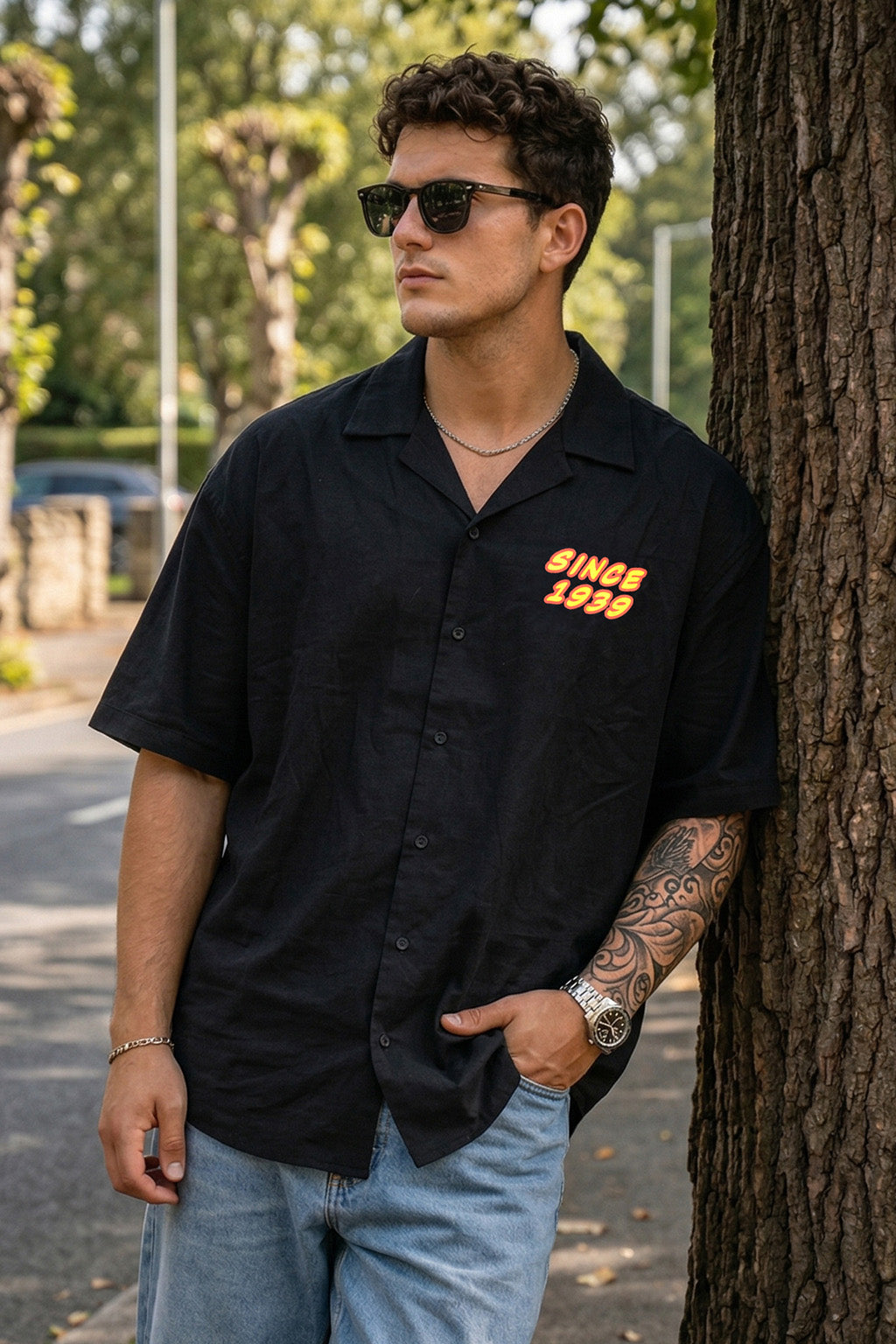 Marvel Comics Black Oversized Printed Exclusive Shirt