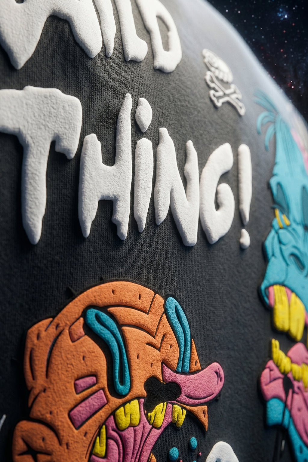 Wild Thing Dark Grey Oversized Puff Printed Exclusive T-shirt