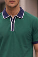 Green Tipped Regular Fit Exclusive Pique Lycra Polo T-Shirt