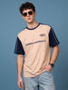 Originals Colorblock Beige Oversized Graphic Printed T-shirt