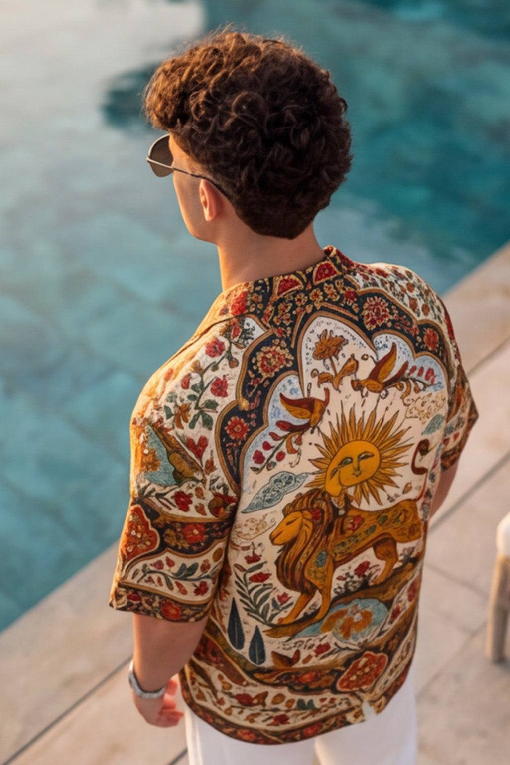 Majestic Sun Swanwhite All Over Print Oversized Exclusive Shirt