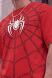 SpiderVerse Webline Red Oversized Printed T-Shirt