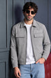 Light Grey 4-Pocket Regular Fit Nylon Exclusive Shacket
