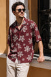 Crimson Petal Maroon All Over Printed Oversized Exclusive Shirt