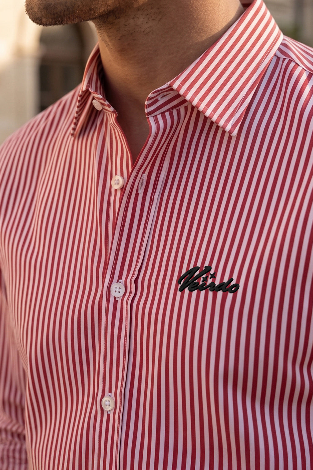 Crimson Stripe Red Boxy Fit Full sleeve Exclusive Shirt