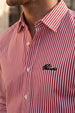 Crimson Stripe Red Boxy Fit Full sleeve Exclusive Shirt