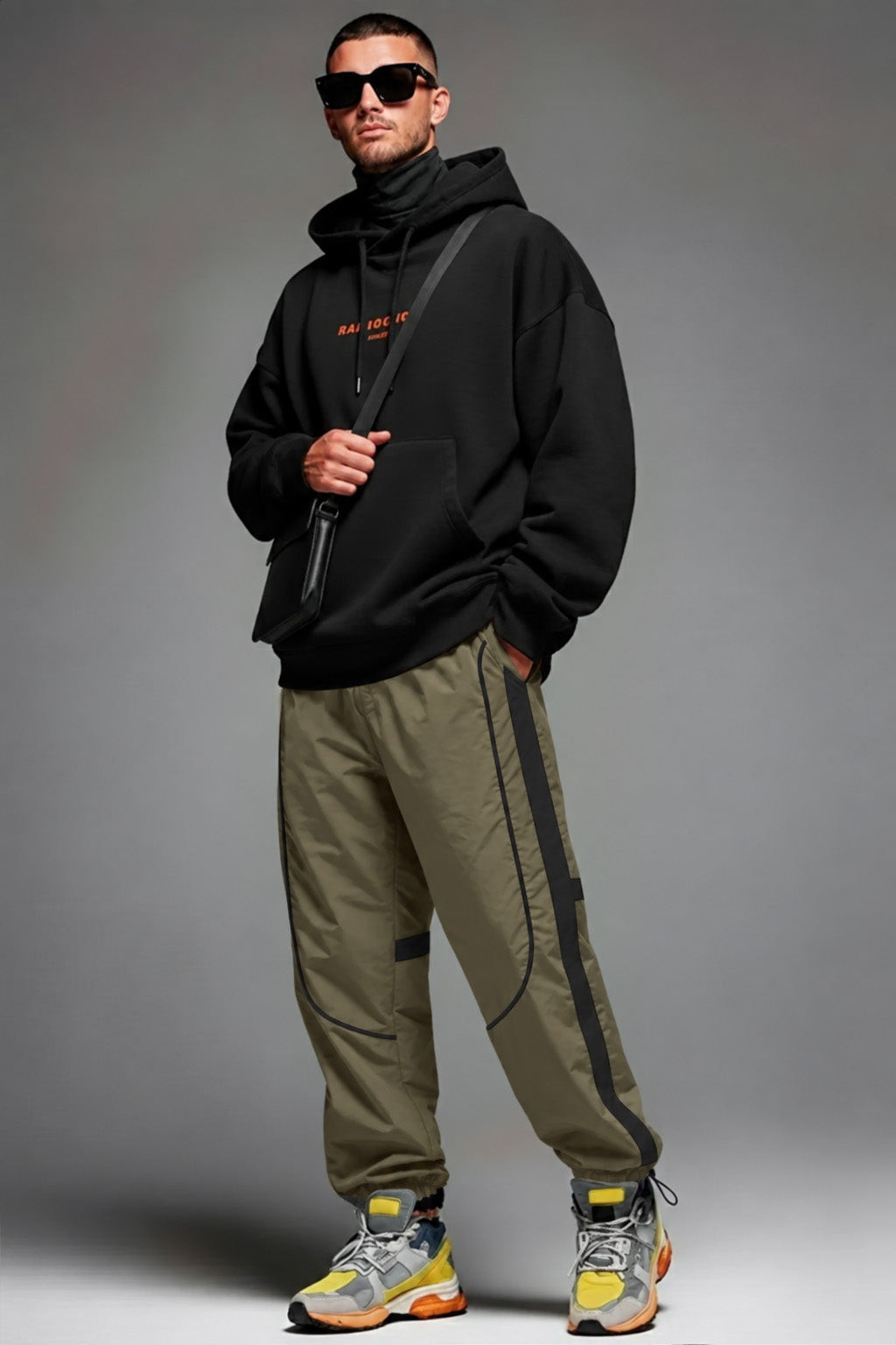 Fawn Contrast Stripe Relaxed Fit Nylon Exclusive Jogger