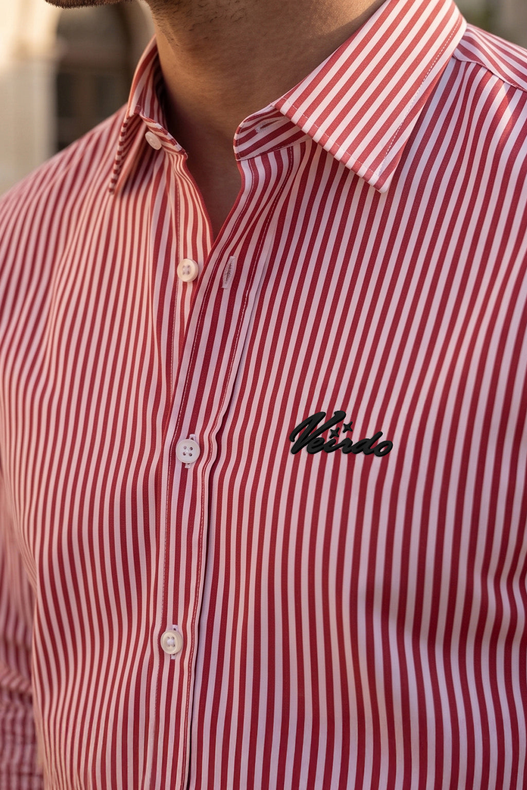 Crimson Stripe Red Boxy Fit Full sleeve Exclusive Shirt