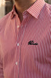 Crimson Stripe Red Boxy Fit Full sleeve Exclusive Shirt