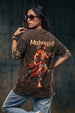 महाबली Brown Acid Washed Puff Printed Exclusive T-shirt Epic Collection For Women