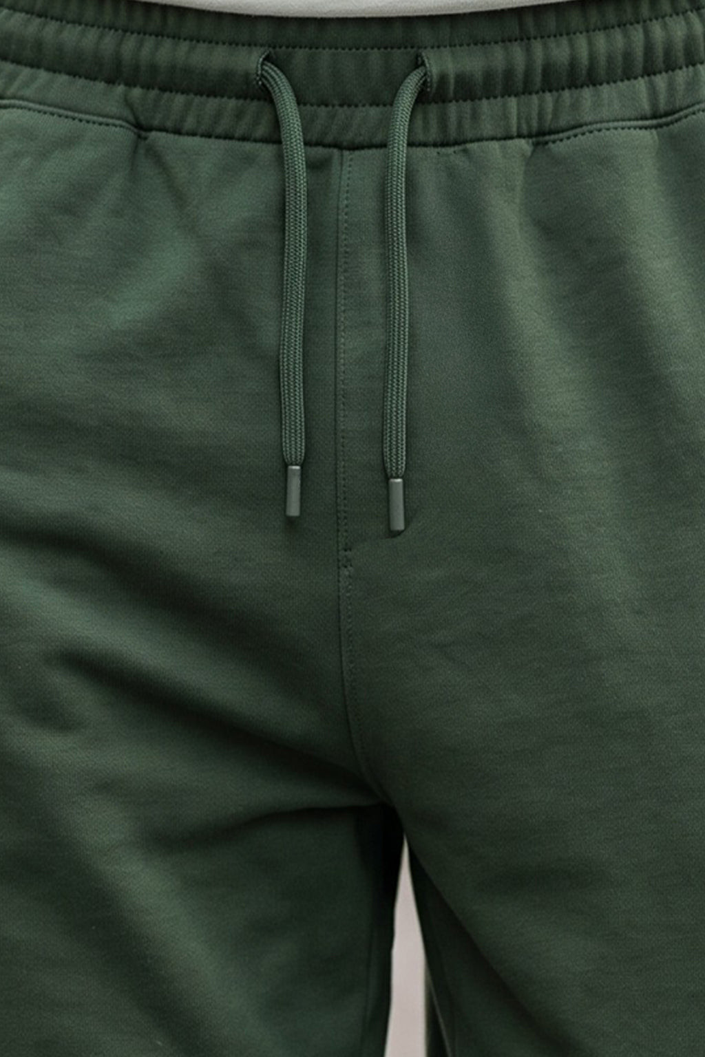 Olive Green Minimalist Loopknit Loose Fit Streetwear Jogger