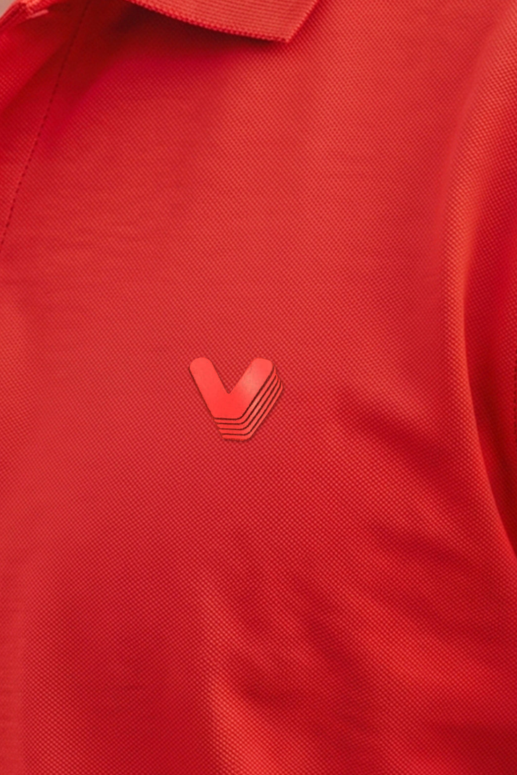 Red Interlock Plain Regular Fit Button Polo T-shirt