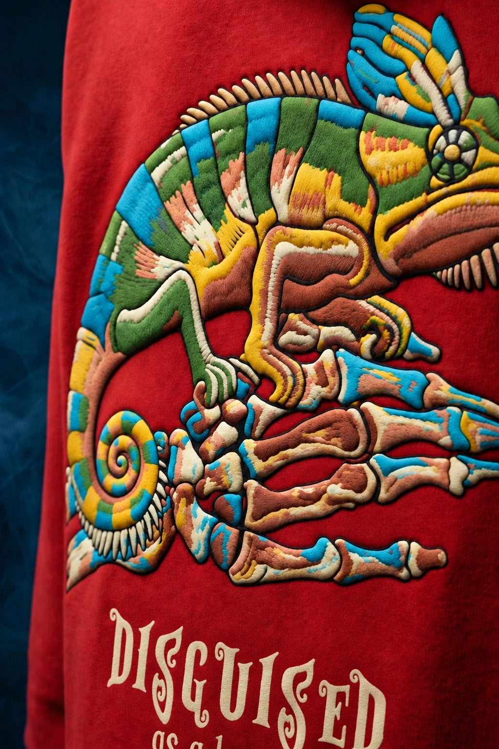Disguised Red Oversized Puff Printed Exclusive Hoodie