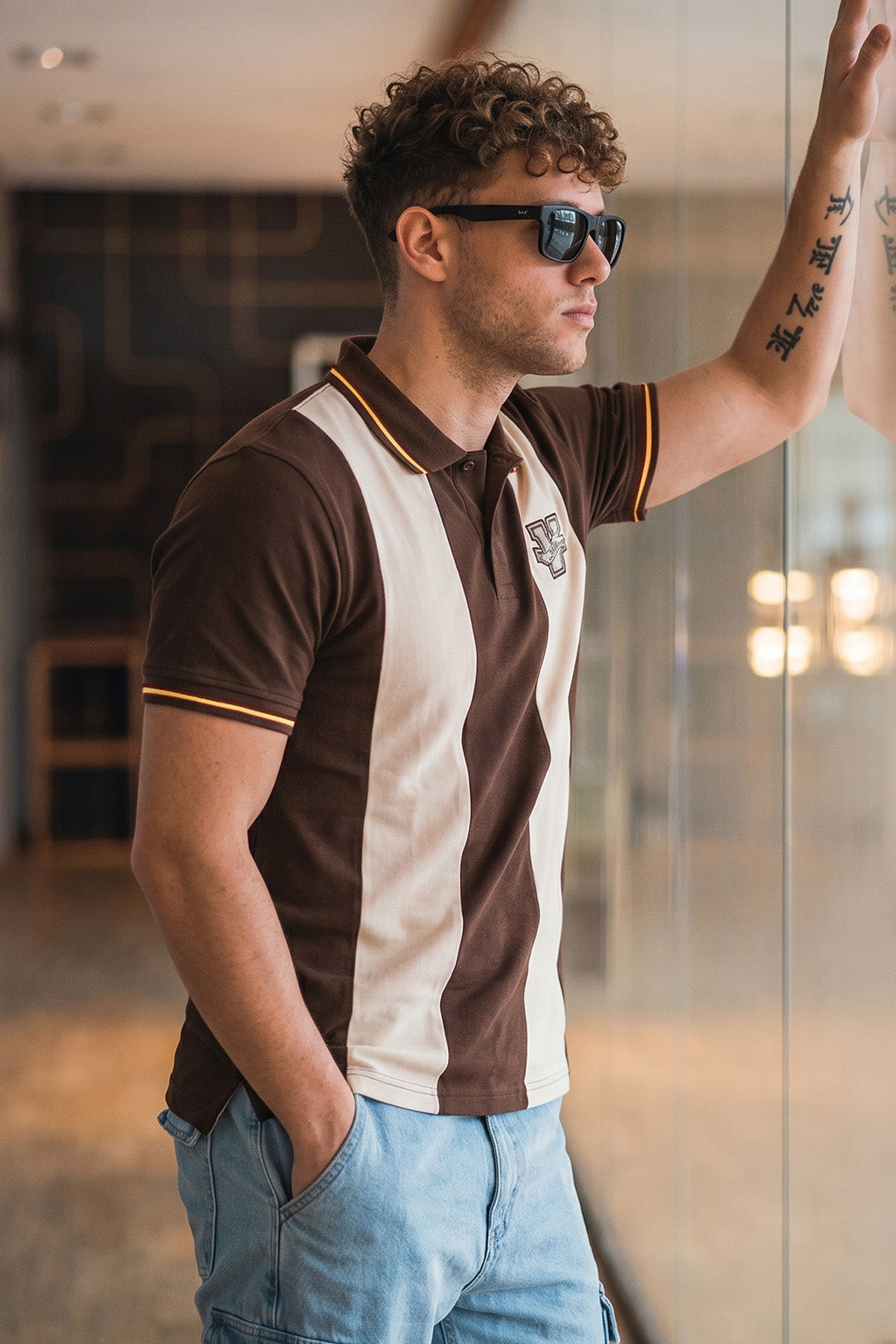 Chocolate Swanwhite Colorblock Regular Fit Exclusive Pique Lycra Polo ...