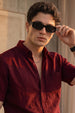 Maroon Plain Regular Fit Half Sleeve Single Pocket Exclusive Shirt