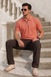 Soapnut Pique Plain Regular Fit Zipper Polo T-shirt